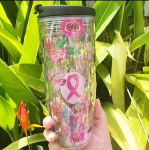 NEW!! Pink Ribbon Travel Tumbler Cup